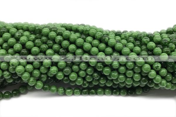 JADE680 15 inches 6mm round Russian jade gemstone beads