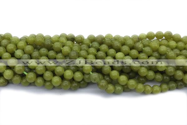 JADE685 15 inches 6mm round lemon jade gemstone beads