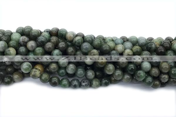 JADE690 15 inches 8mm round green jade gemstone beads