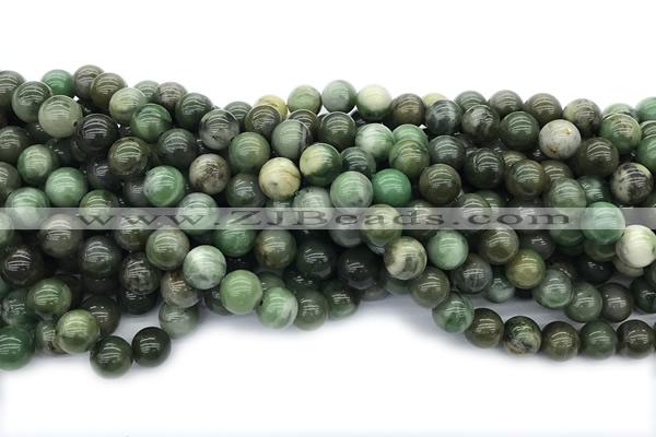 JADE691 15 inches 10mm round green jade gemstone beads