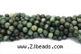 JADE692 15 inches 12mm round green jade gemstone beads