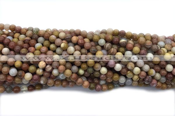 JASP11 15 inches 6mm round wood jasper gemstone beads