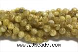 KUNZ07 15 inches 10mm round Peru dye yellow lepidolite beads