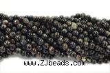 KUNZ08 15 inches 6mm round Peru dye black lepidolite beads