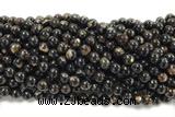 KUNZ09 15 inches 8mm round Peru dye black lepidolite beads