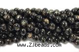 KUNZ11 15 inches 12mm round Peru dye black lepidolite beads