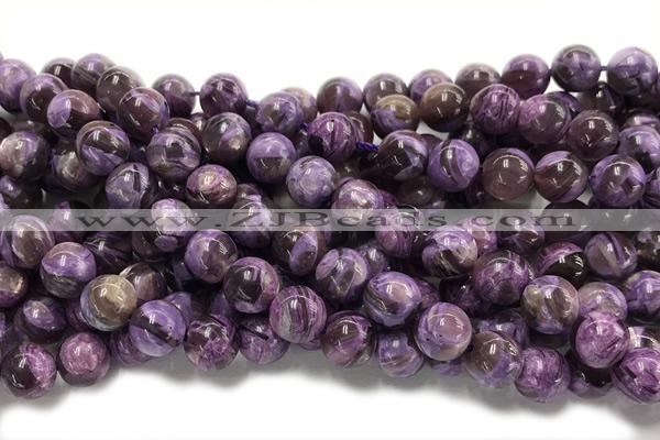 KUNZ13 15 inches 8mm round Peru dye purple lepidolite beads