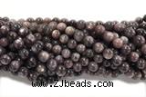 KUNZ16 15 inches 8mm~9mm round natural Brazilian lepidolite beads