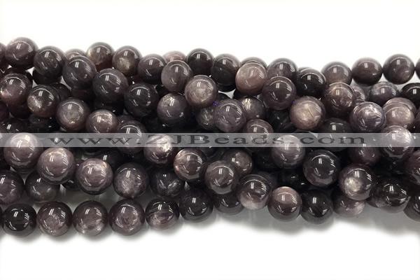 KUNZ17 15 inches 10mm~11mm round natural Brazilian lepidolite beads