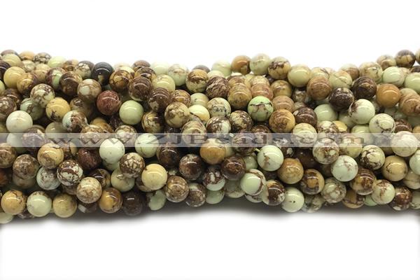 LEMO02 15 inches 8mm round lemon jasper gemstone beads