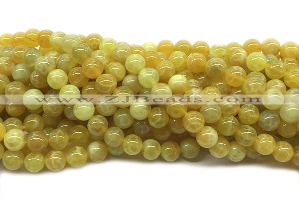 LEMO07 15 inches 8mm round yellow lemon quartz beads