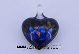 LP01 16*30*38mm heart inner flower lampwork glass pendants