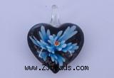 LP03 16*32*40mm heart inner flower lampwork glass pendants