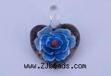 LP04 16*30*38mm heart inner flower lampwork glass pendants