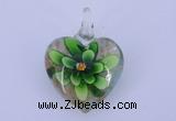 LP06 15*30*40mm heart inner flower lampwork glass pendants