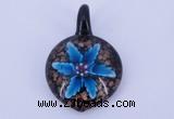 LP36 13*30*45mm heart inner flower lampwork glass pendants