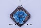 LP59 12*38*48mm diamond inner flower lampwork glass pendants