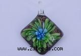 LP63 12*39*50mm diamond inner flower lampwork glass pendants