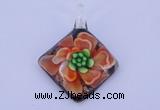 LP66 13*40*50mm diamond inner flower lampwork glass pendants