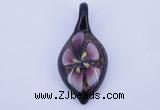 LP80 11*26*54mm leaf inner flower lampwork glass pendants