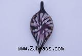 LP88 11*26*60mm leaf inner flower lampwork glass pendants