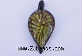 LP90 13*25*53mm leaf inner flower lampwork glass pendants