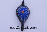 LP92 11*27*62mm leaf inner flower lampwork glass pendants