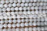 MOON26 15 inches 8mm faceted round natural white moonstone beads