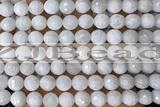 MOON27 15 inches 10mm faceted round natural white moonstone beads