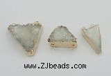 NGC1008 20*30mm – 30*35mm triangle druzy quartz connectors