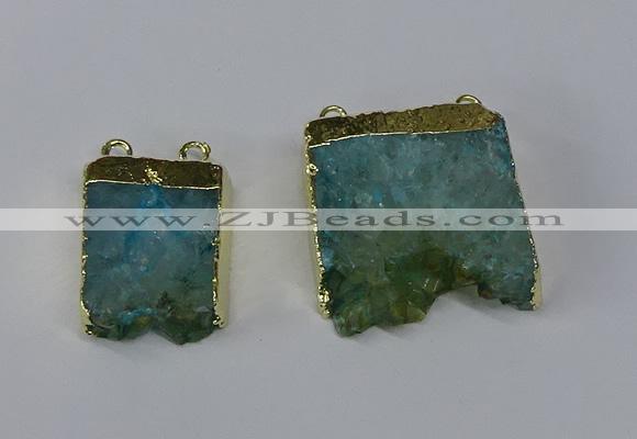 NGC1054 15*25mm – 25*30mm freeform druzy agate connectors wholesale