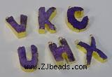 NGC1067 20*25mm - 25*30mm letter druzy agate connectors wholesale