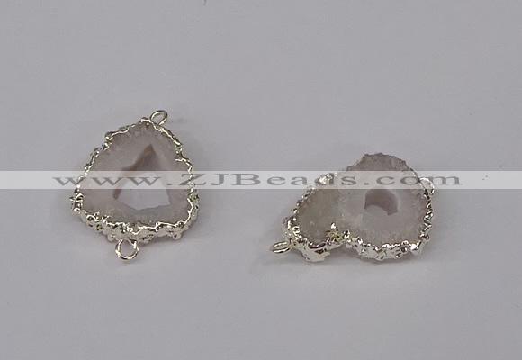 NGC1075 15*20mm - 30*35mm freeform druzy agate connectors wholesale