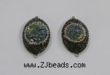 NGC1109 25*35mm oval druzy agate connectors wholesale