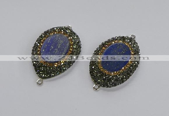 NGC1162 25*35mm freeform lapis lazuli gemstone connectors wholesale