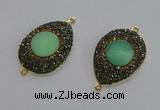 NGC1176 25*35mm teardrop Australia chrysoprase connectors wholesale