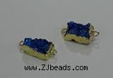 NGC1227 10*14mm - 12*16mm rectangle druzy agate gemstone connectors