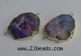 NGC1302 25*35mm - 35*45mm freeform druzy agate connectors