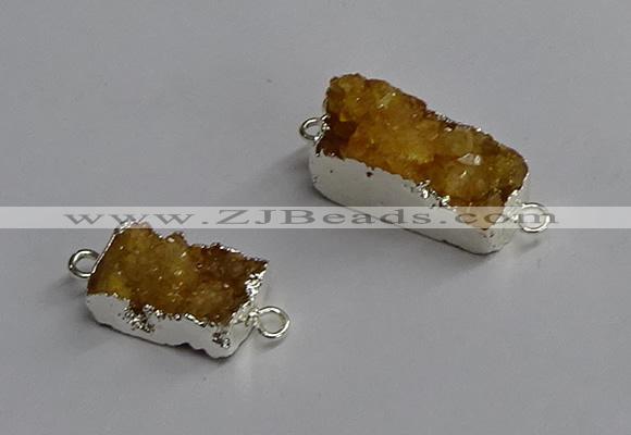 NGC1311 10*14mm - 12*16mm rectangle druzy agate connectors