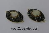 NGC1334 25*35mm oval druzy agate gemstone connectors