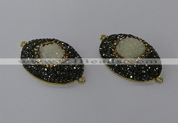 NGC1334 25*35mm oval druzy agate gemstone connectors