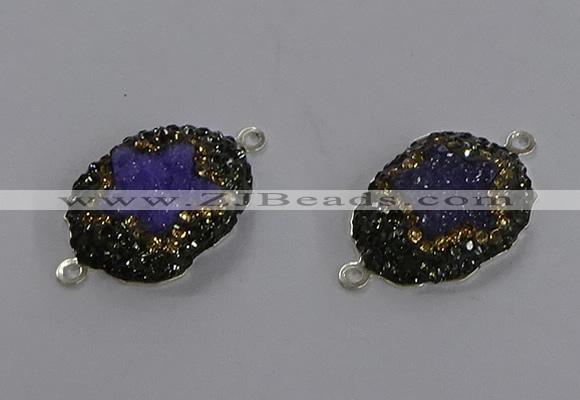 NGC1386 18*25mm freeform druzy agate connectors wholesale