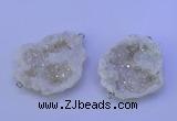 NGC1470 28*35mm - 40*45mm freeform plated druzy agate connectors