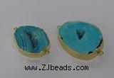 NGC1498 25*35mm - 35*40mm freeform druzy agate connectors