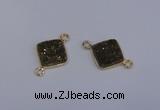 NGC1530 12*12mm diamond druzy quartz gemstone connectors wholesale