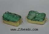 NGC1588 18*25mm - 18*28mm rectangle druzy quartz connectors wholesale