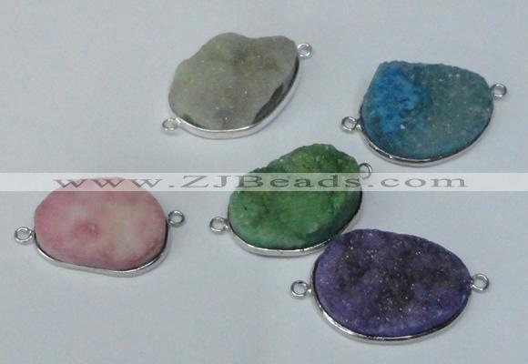 NGC170 20*30mm - 25*35mm freeform plated druzy agate connectors