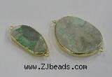 NGC1710 18*25mm - 30*40mm freeform green gemstone connectors