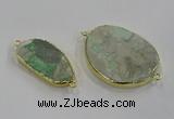 NGC1710 18*25mm - 30*40mm freeform green gemstone connectors