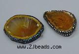 NGC1742 40*55mm - 50*65mm freeform agate gemstone connectors